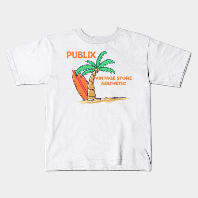 Publix Vintage Store Aesthetic Kids T-Shirt by BlockersPixel